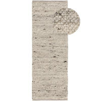 WOLLTEPPICH Finn Ivory Hellgrau 70x200 cm - Creme, Textil (70/200cm) - benuta Pure
