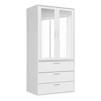 KLEIDERSCHRANK mit Spiegel Der Grenzenlose - Weiß, Holzwerkstoff (90/187/58cm) - Mokebo
