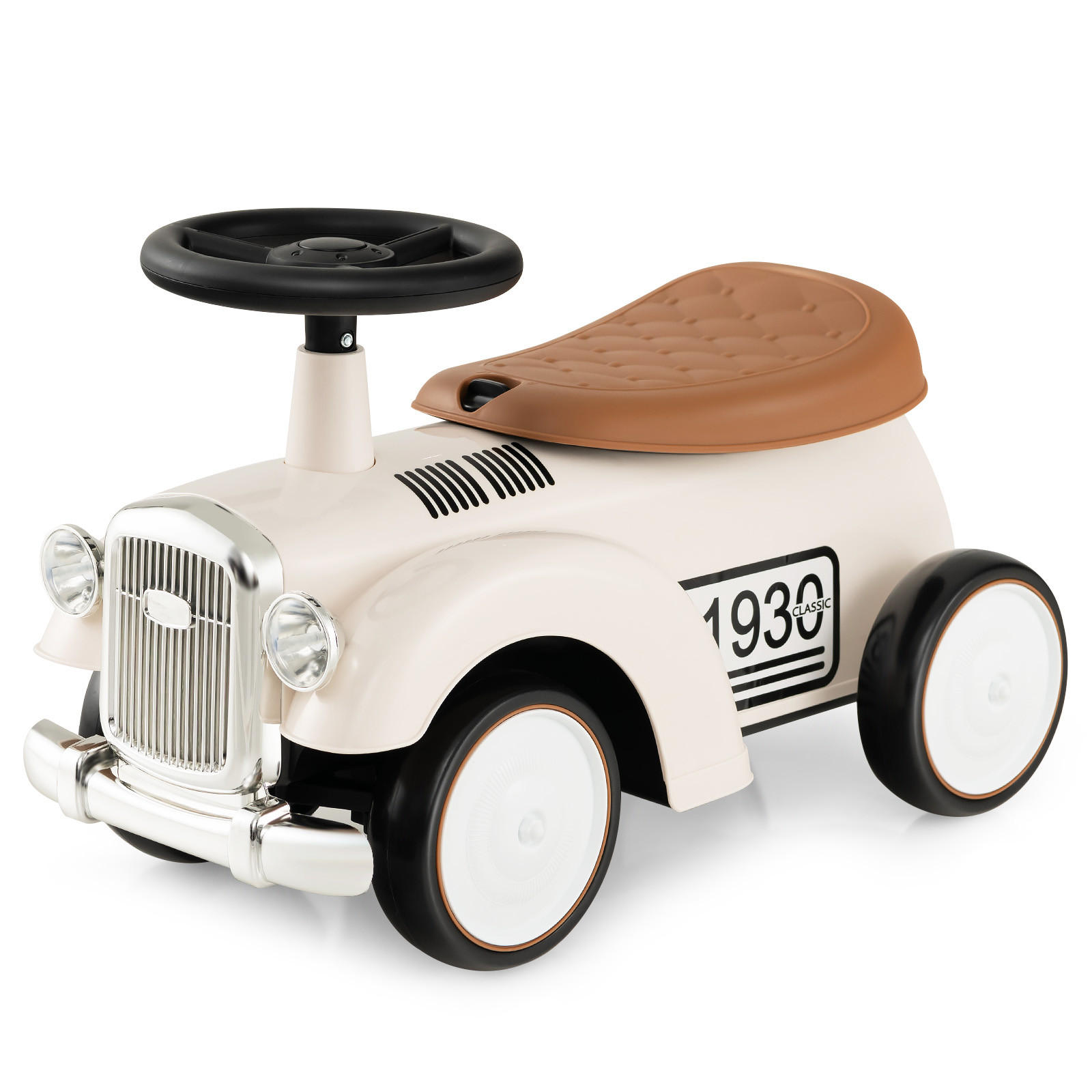 KINDERAUTO Weiß - Weiß, Kunststoff (27/34/58cm) - COSTWAY