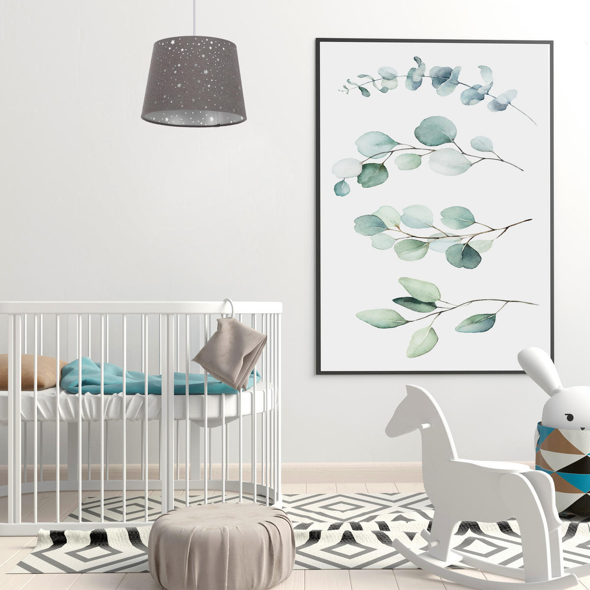 KINDERZIMMERLAMPE - Grau, Kunststoff/Textil (27/27/122cm) - Relaxdays