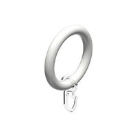 RUNDRINGE MIT FALTENHAKEN FÜR GARDINENSTANGEN 28 mm Ø, Weiß, Packung 10 Stück - Weiß, Kunststoff (28cm) - INTERDECO
