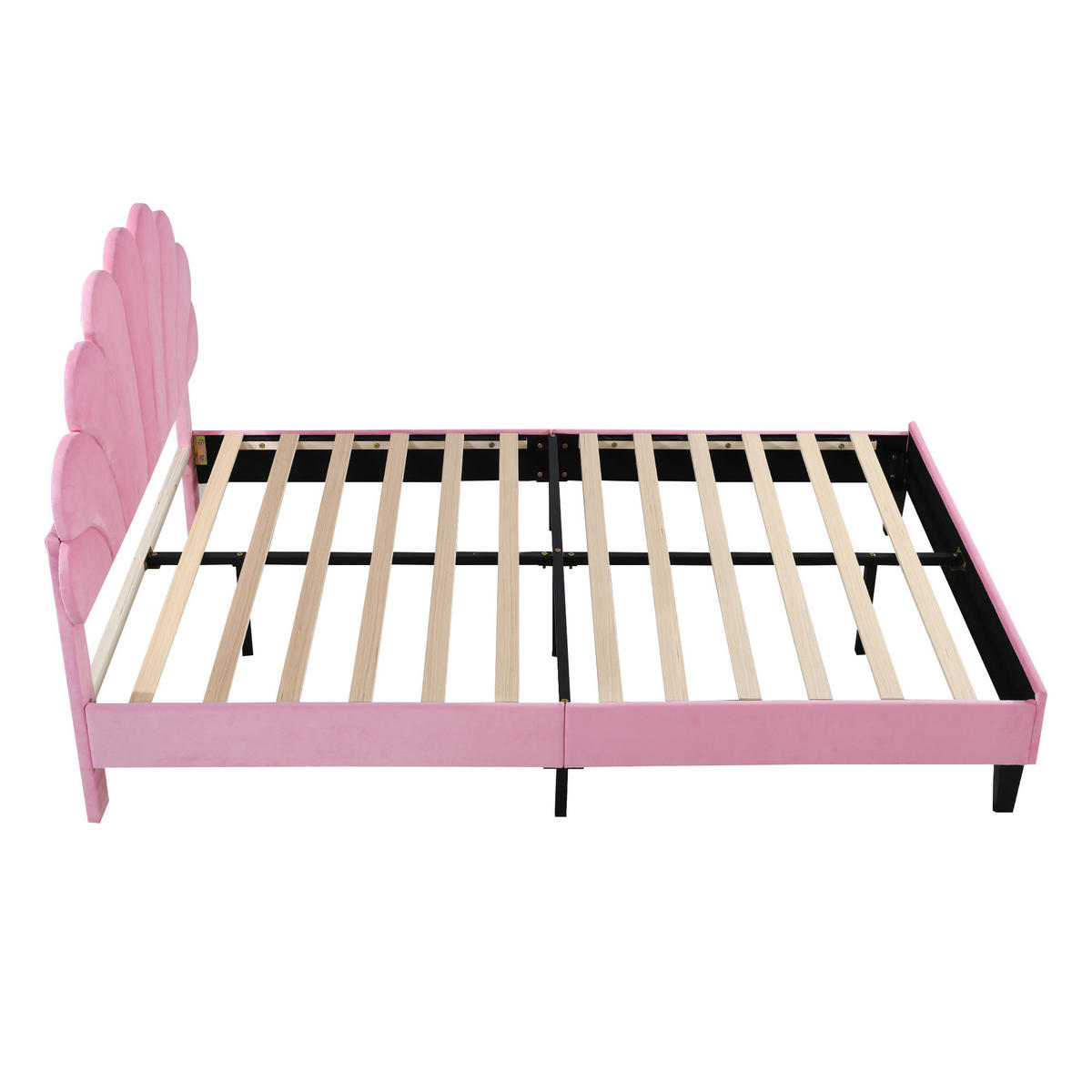 KINDERBETT 140/200 cm DE-01682, in Rosa, mit blumenförmigem Kopfteil - Pink, Metall (140/200cm) - ComfortXL
