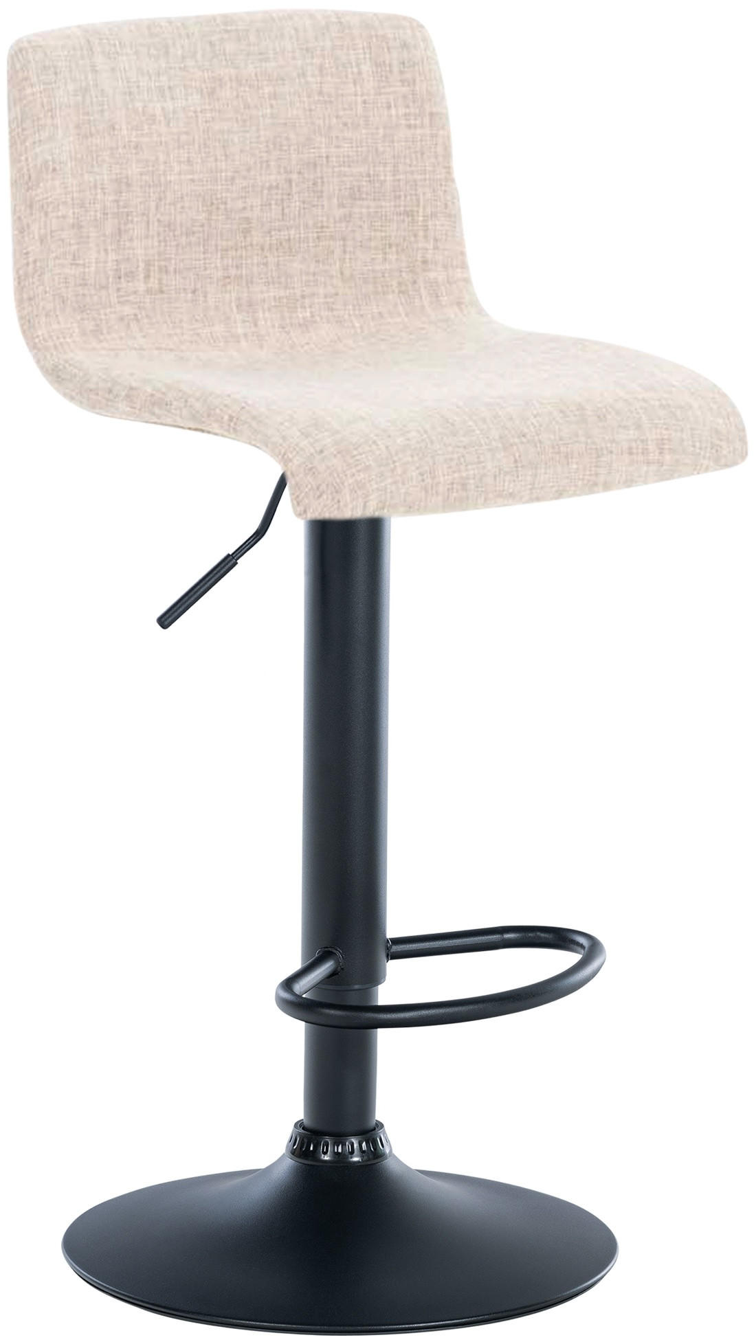 BARHOCKER Stoff creme - Creme/Schwarz, Textil/Metall (39/84/36cm) - CLP