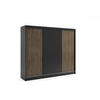 KLEIDERSCHRANK VILAN mit Lamel - 250 cm - Schwarz|Eiche Wotan - Eiche Wotan/Schwarz, Holzwerkstoff (250/215/61cm) - ALTDECOR