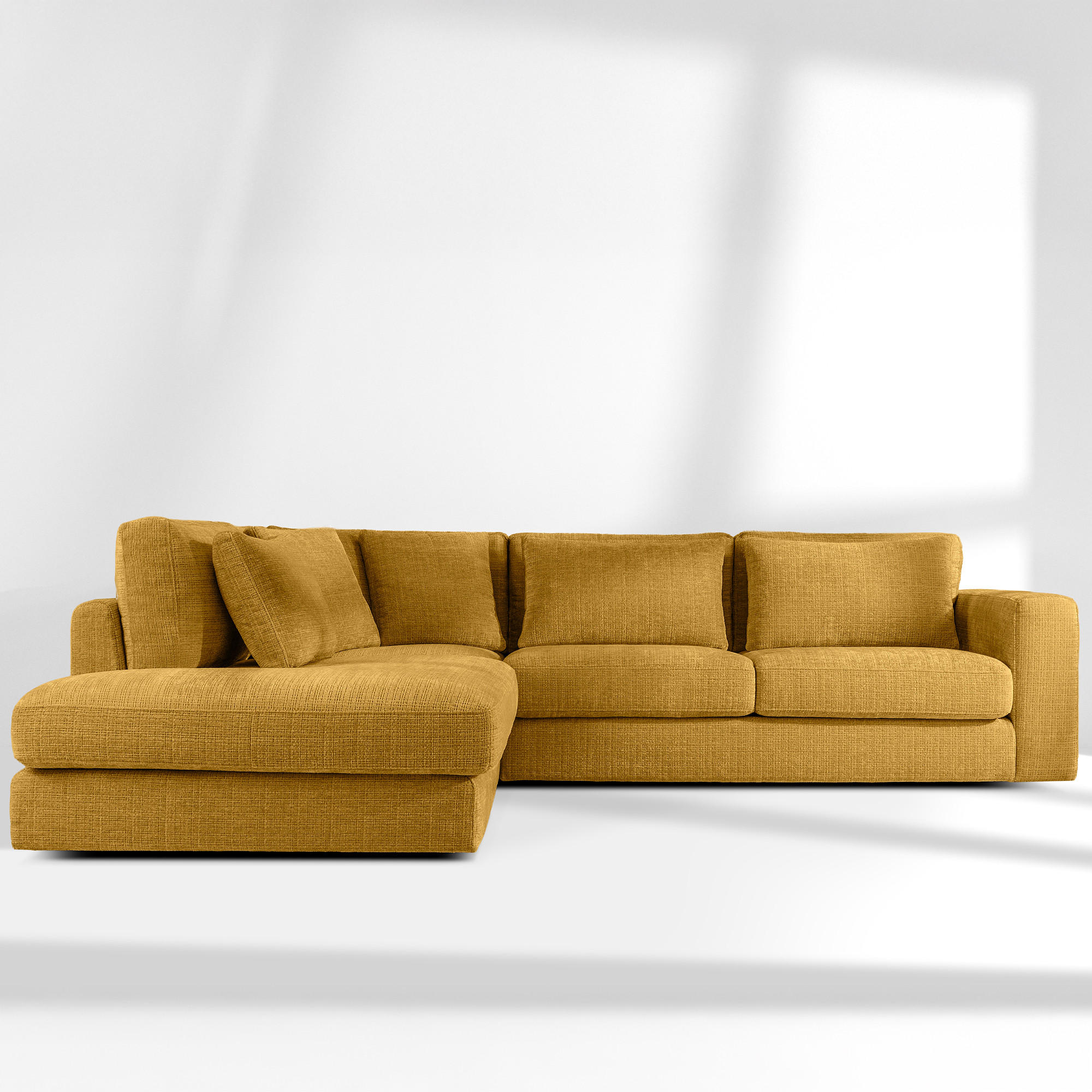 ECKSOFA links VERUS - Gelb, Holz/Holzwerkstoff (297/248cm) - KONSIMO®