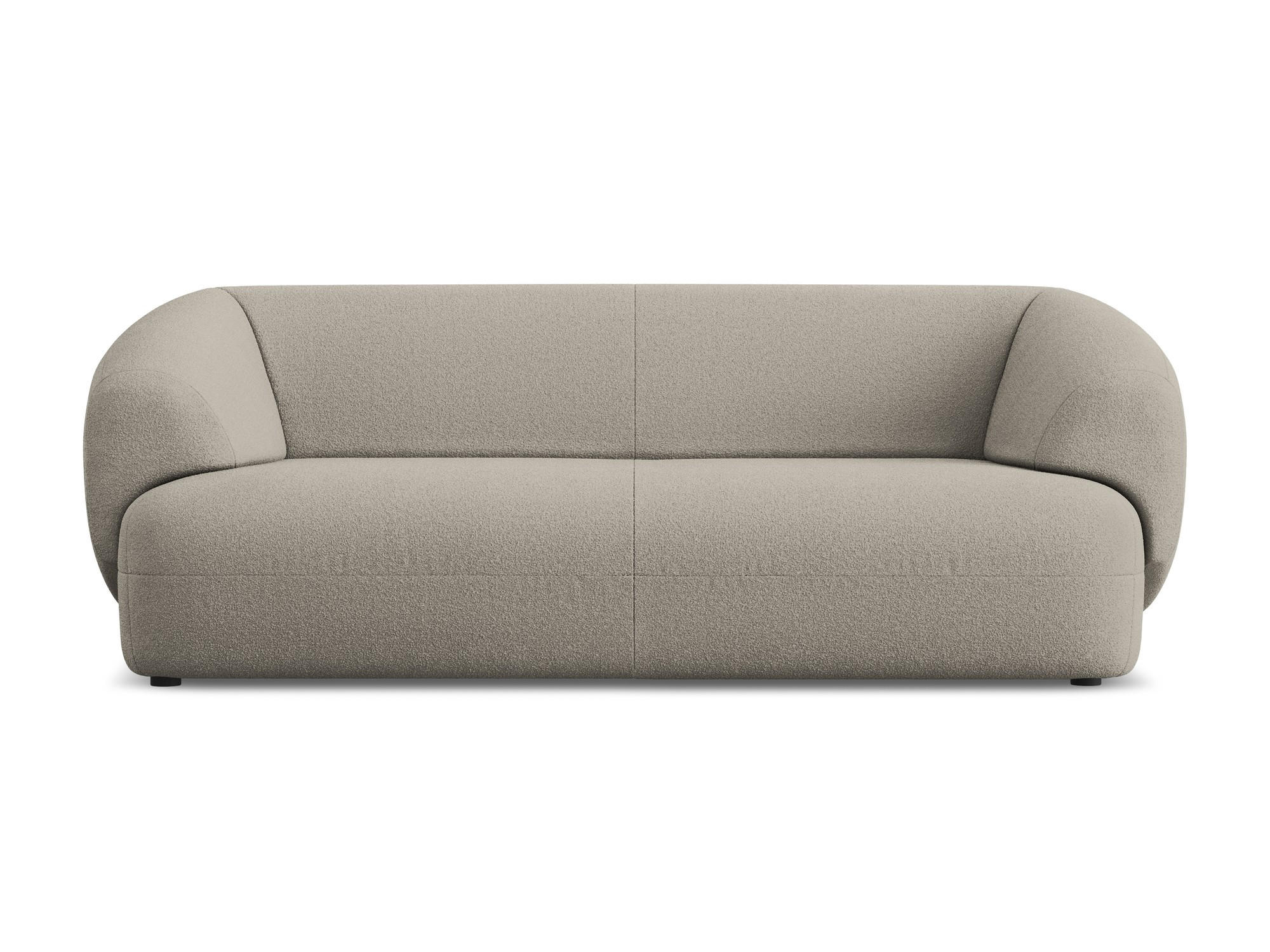 3-SITZER SOFA Bouclé Stoff Beige - Beige/Schwarz, Kunststoff/Textil (212/81/98cm) - Makamii