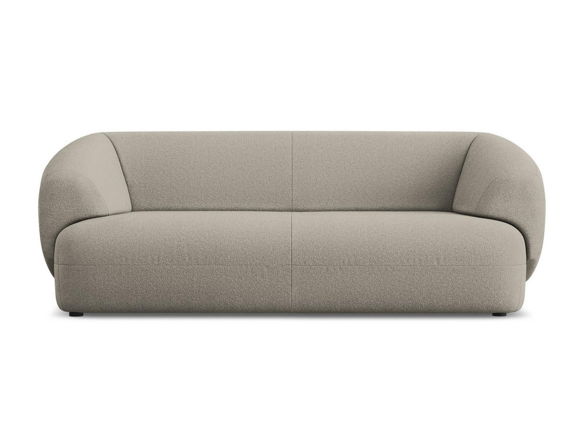 3-SITZER SOFA Bouclé Stoff Beige - Beige/Schwarz, Kunststoff/Textil (212/81/98cm) - Makamii