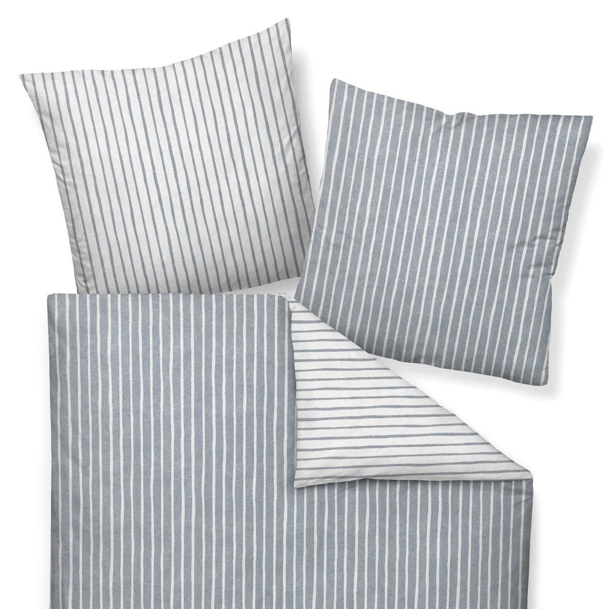 BETTWÄSCHE-SET 2 teilig in Grau 135x200 cm - Anthrazit, Textil (30/40cm) - Janine