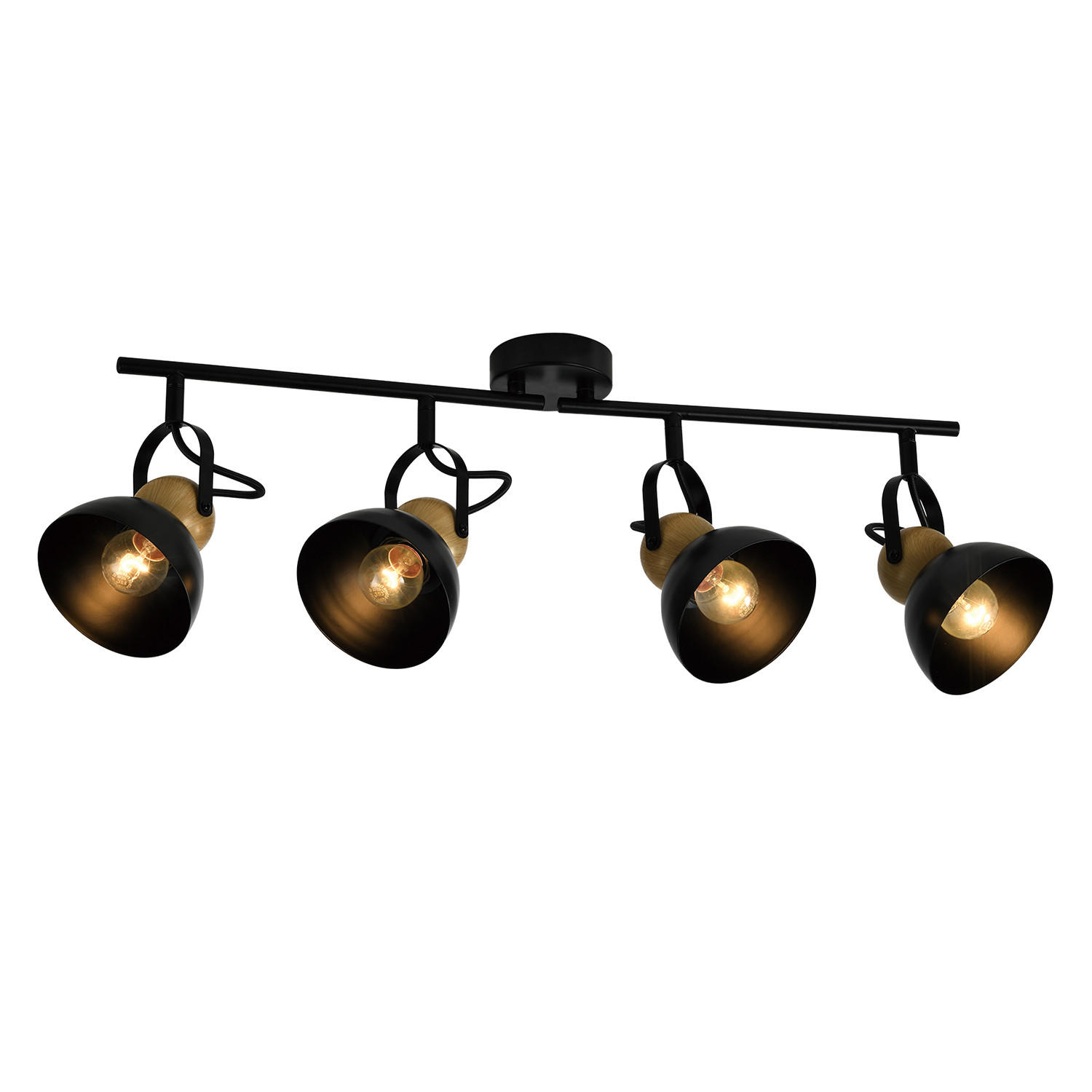 DECKENSTRAHLER Foreman 4-flammig 66/21/15 cm - Schwarz, Metall (66/21/15cm) - Nettlife