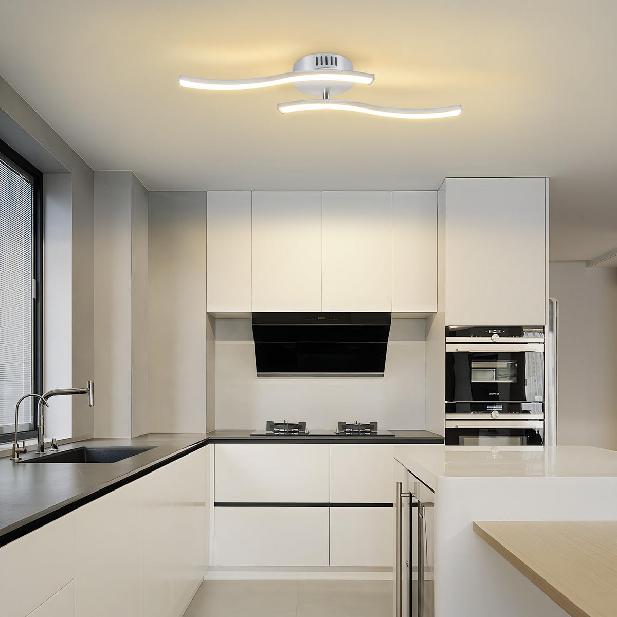 DECKENLEUCHTE Yaralynne 51.5/10/7.3 cm - Silberfarben, Kunststoff (51.5/10/7.3cm) - ZMH