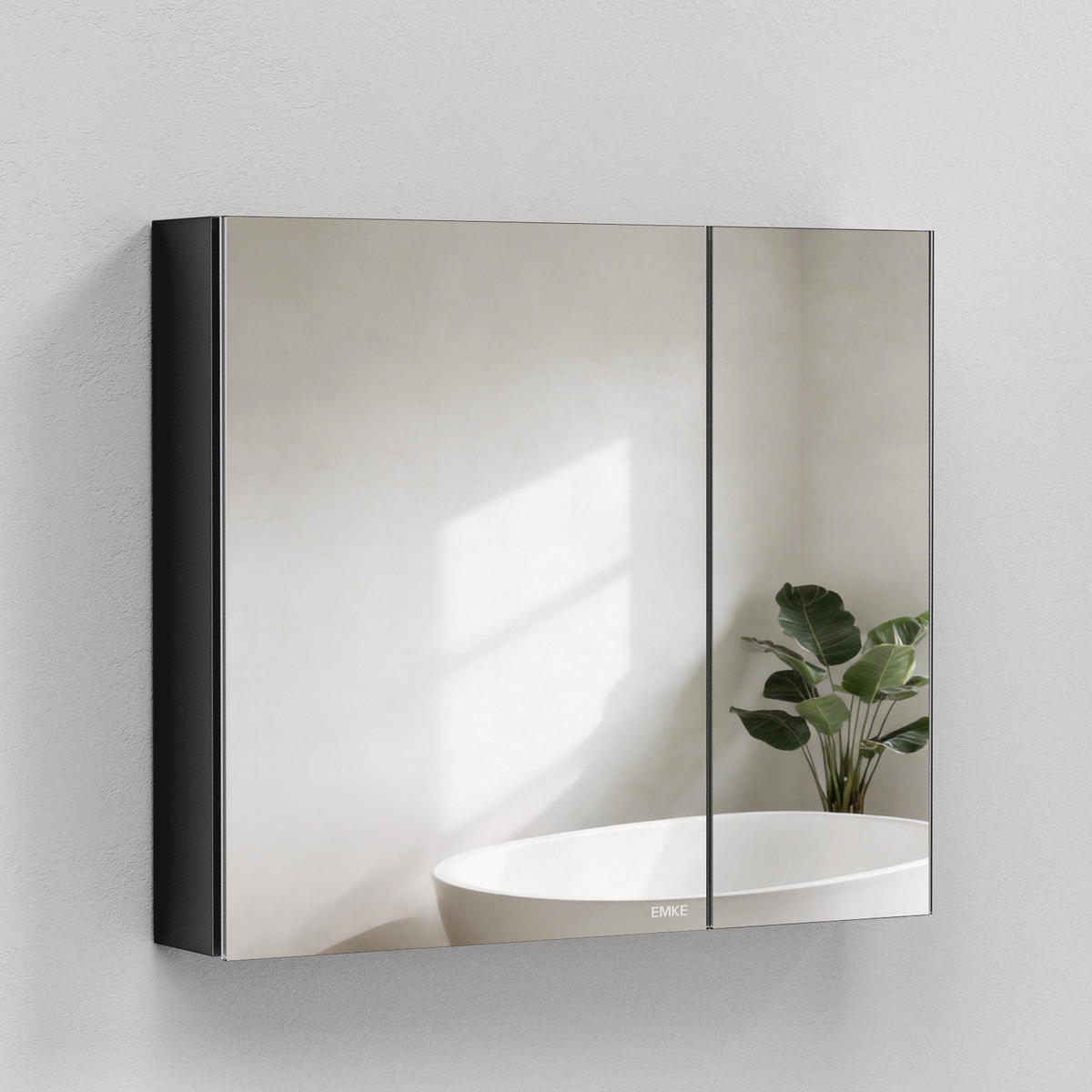 SPIEGELSCHRANK Schwarz 85/65/14,5 - Schwarz, Metall (85/65/14.5cm) - EMKE