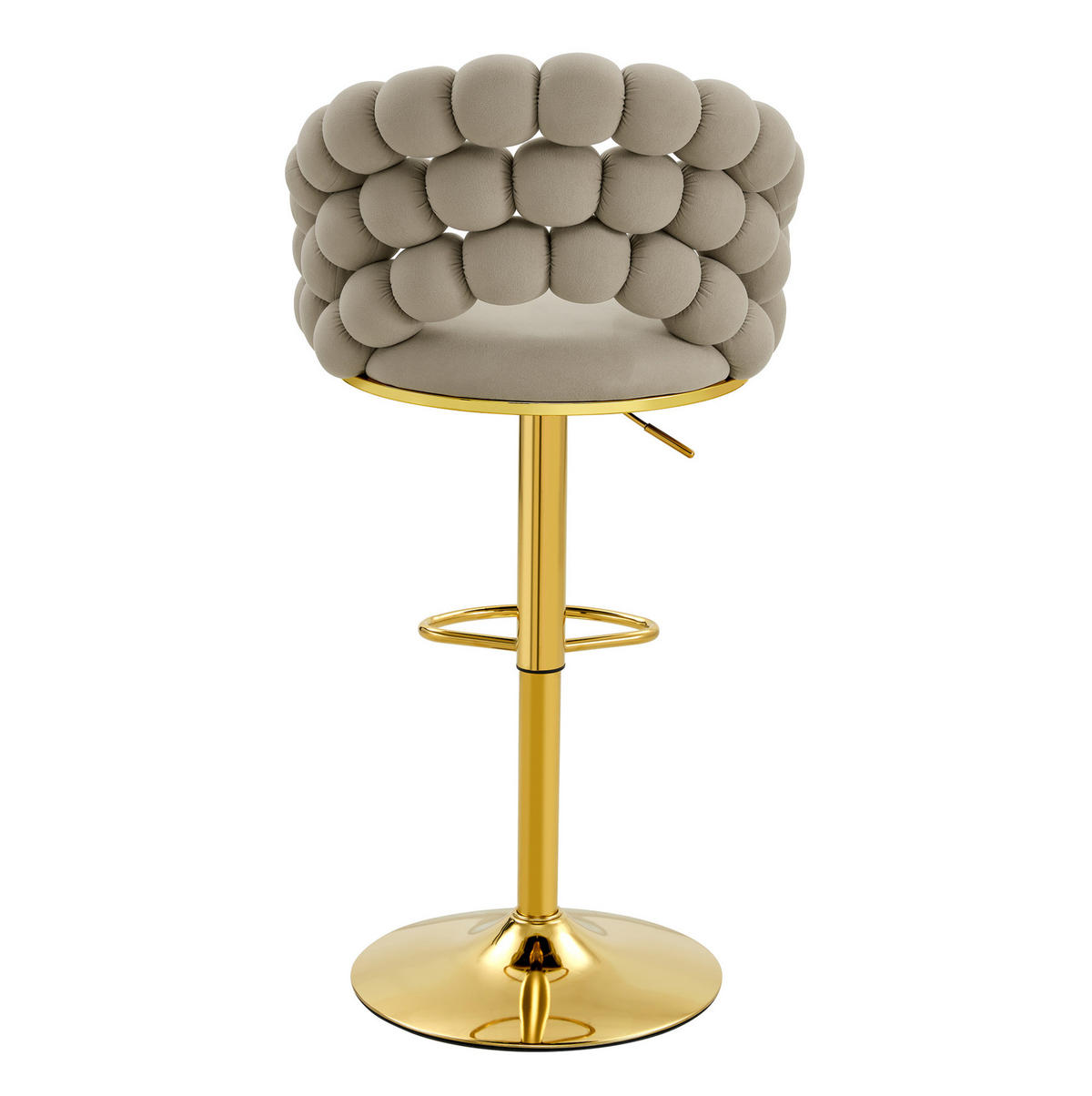 BARHOCKER höhenverstellbar 65-112 cm Samt Grau 2er-Set - Grau, Metall (52/112/45cm) - Meubliv