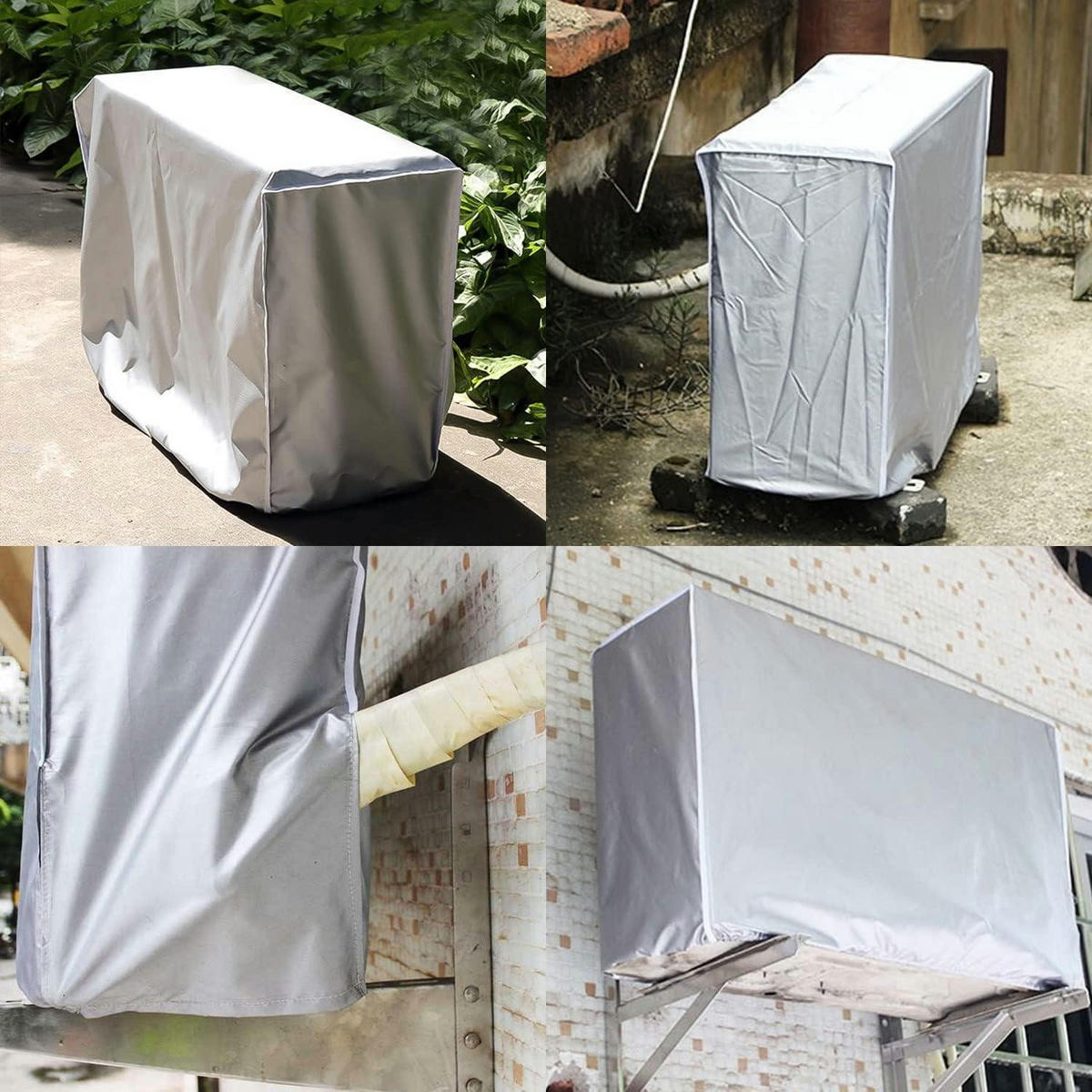 AUSSENKLIMAANLAGE Abdeckung 80 x 28 x 54 cm Silber - Silberfarben, Textil (28/54/80cm)