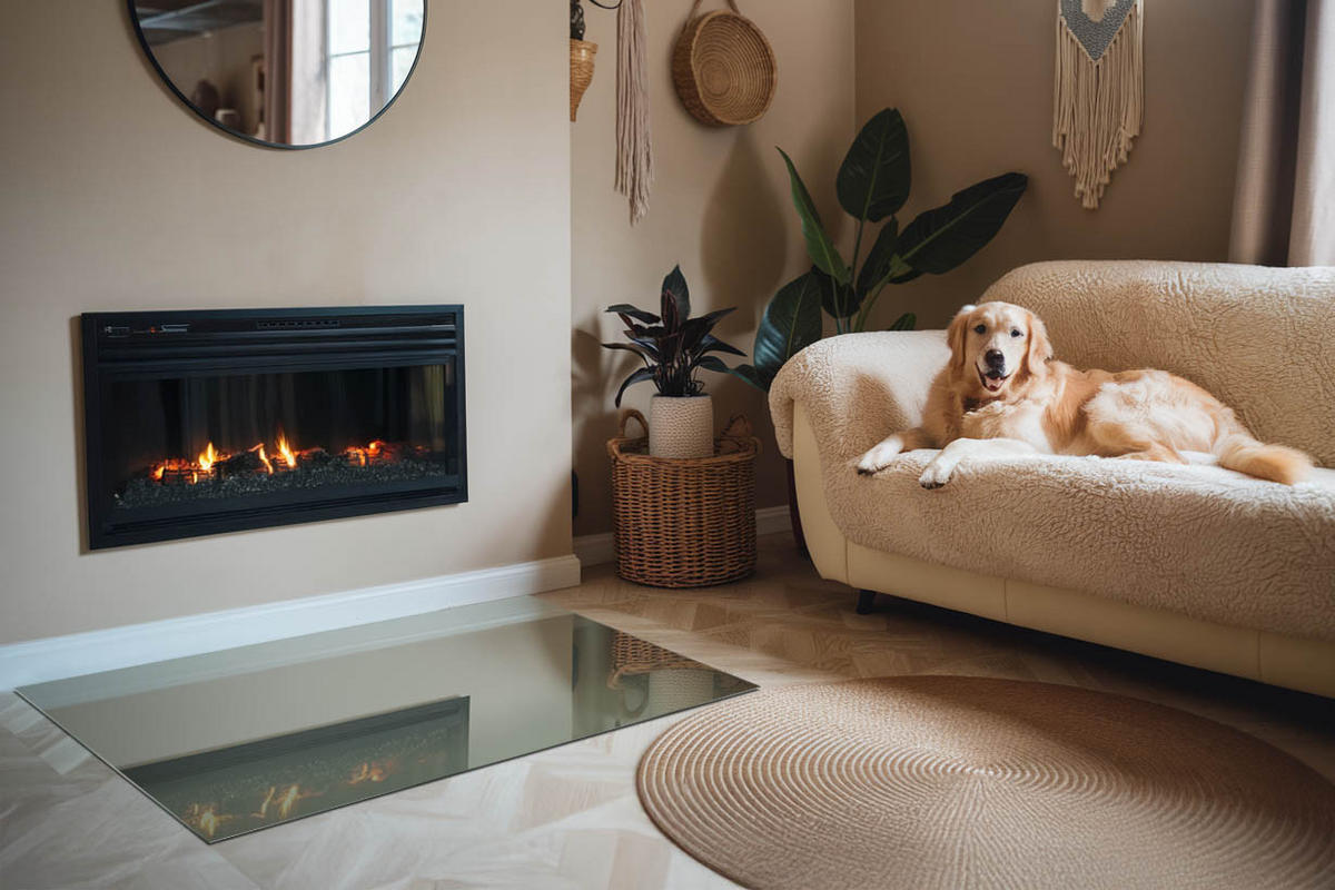 GLASPLATTE für Kamin 120x80 cm Grün - Grün, Glas (120/80/0.4cm) - ArtPrintCave