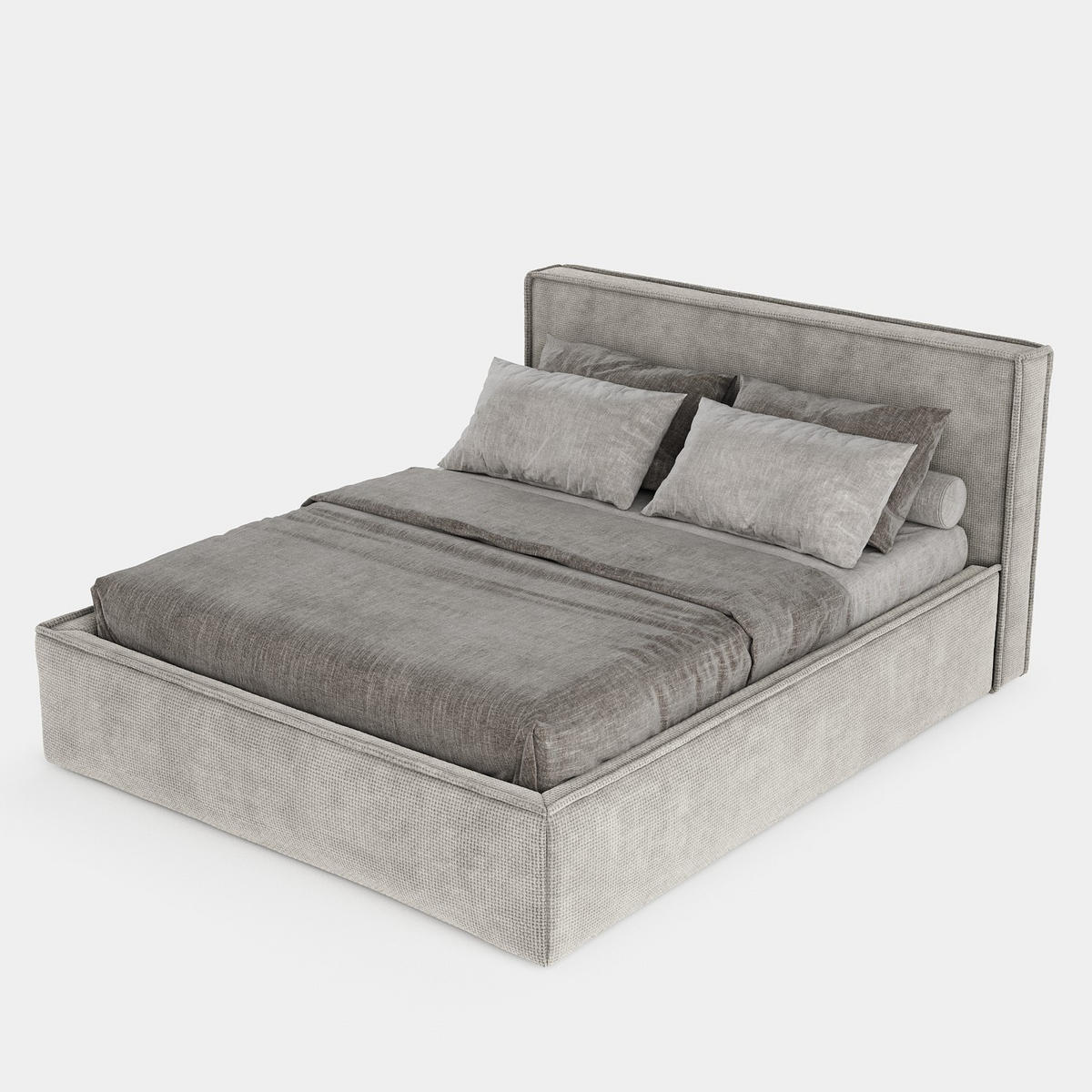 POLSTERBETT Sato mit Stauraum 140/200 cm Beige im Bonita Stoff - Beige/Schwarz, Holz/Holzwerkstoff (140/200cm) - AltaBeds