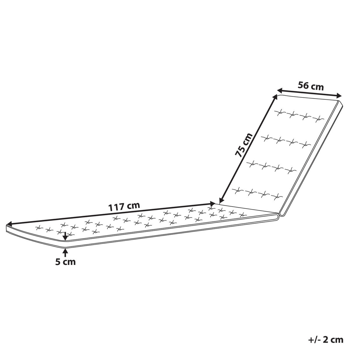 LIEGENAUFLAGE Grau meliert 56/189 cm Cesana Premium - Grau, Textil (189/5/56cm) - Beliani