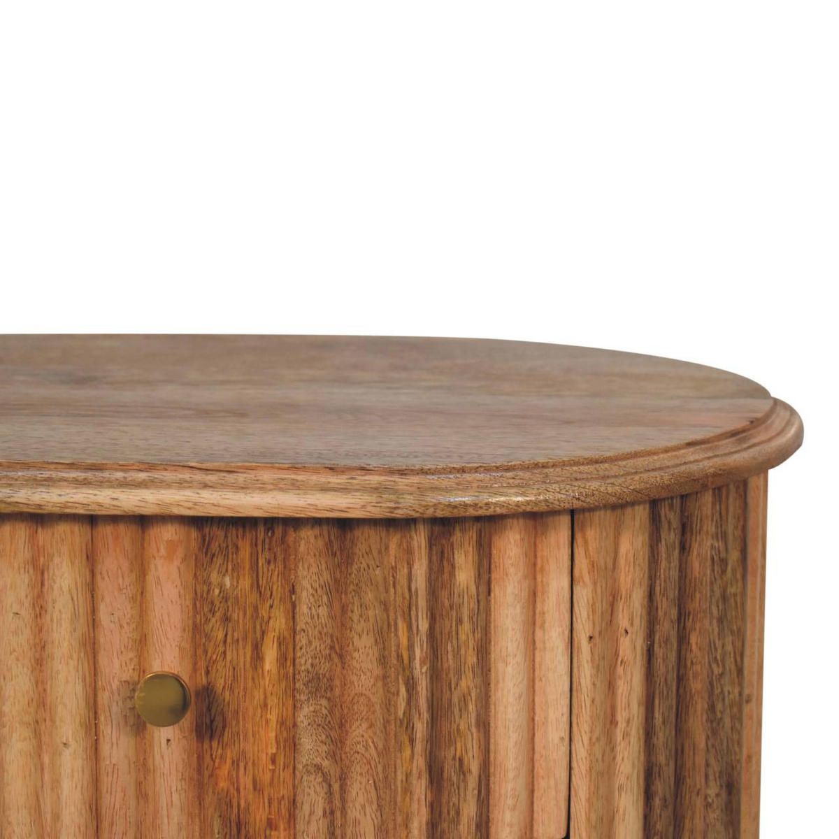 NACHTTISCH Soba mit 2 Schubladen, Nordische Beine, Beige - Beige/Messingfarben, Mangoholz/Holz (48/50/35cm) - Artisan Furniture