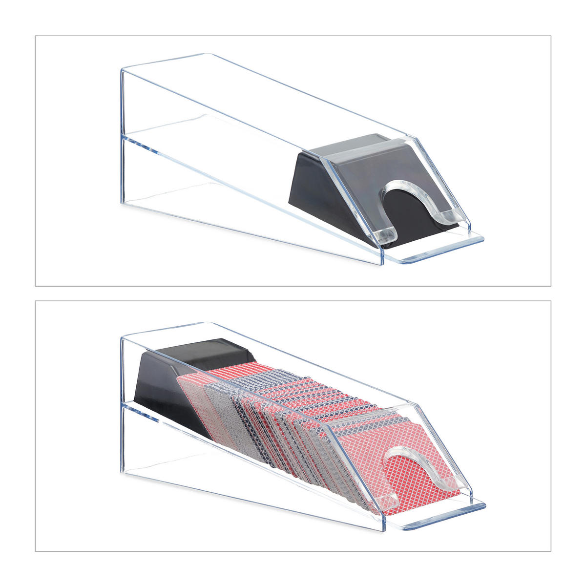 KARTENSCHLITTEN - Transparent, Kunststoff/Metall (10/29cm) - Relaxdays