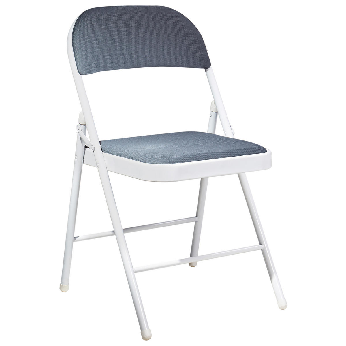 KLAPPSTUHL 4er-Set Metall Dunkelgrau/Weiß Sparks - Dunkelgrau, Metall (45/77/47cm) - Beliani