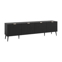 FERNSEHSCHRANK Nand - Schwarz, Holzwerkstoff/Metall (35/51/180cm) - [en.casa]