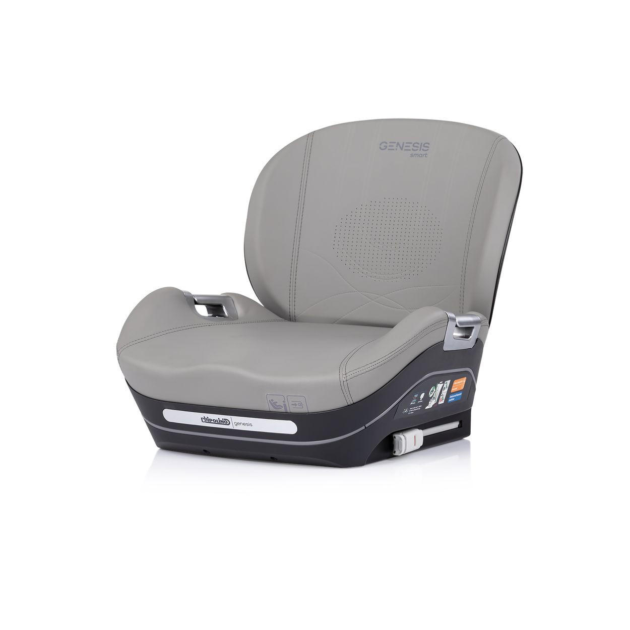 SITZERHÖHUNG Genesis Smart grau i-Size 125-150 cm Isofix Kühlung Heizung - Grau, Kunststoff (46/42/40cm) - Chipolino
