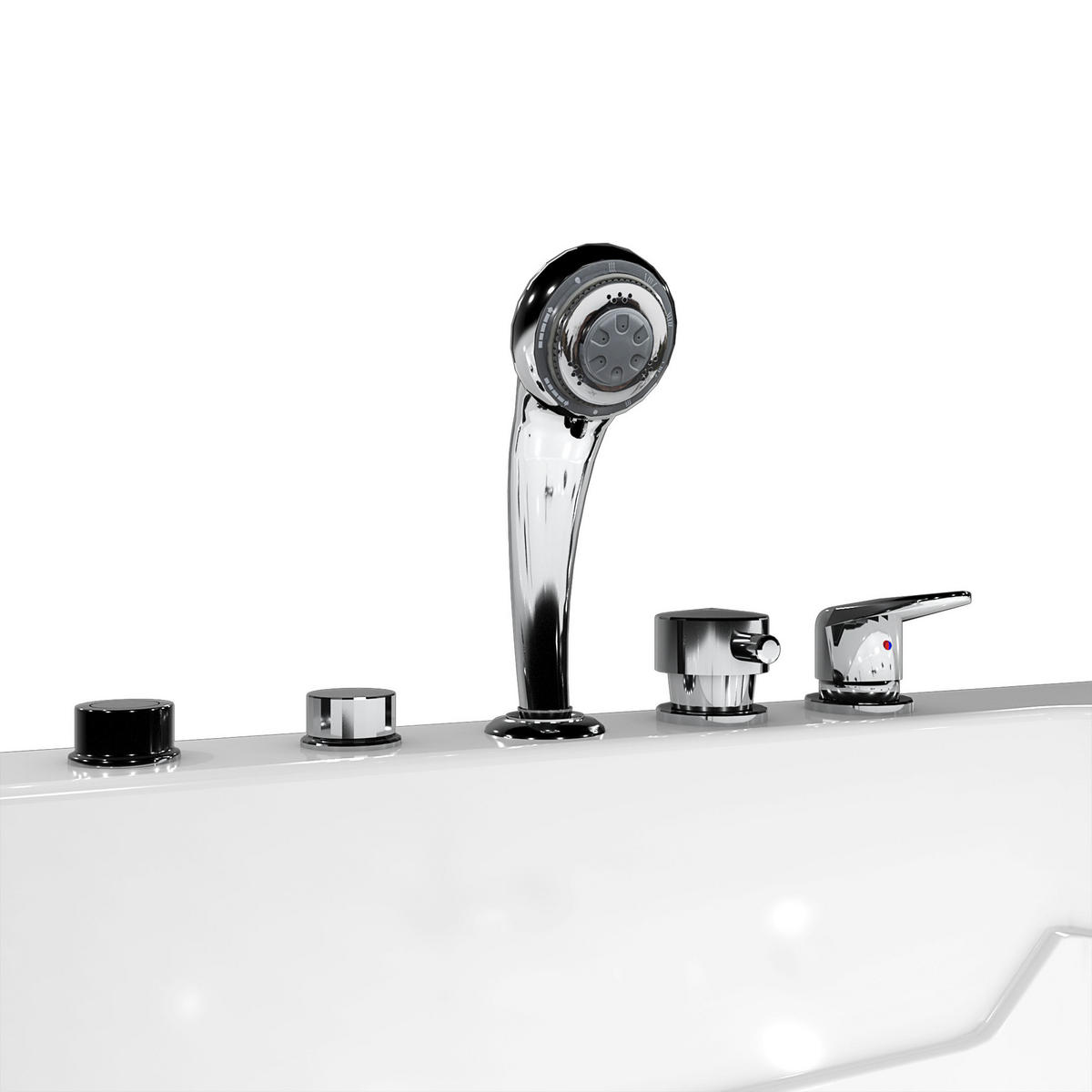 WHIRLPOOL Seniorenwanne mit Tür S17-EH-WP-R 75x150cm - Weiß, Glas/Kunststoff (150/54/75cm) - AcquaVapore by Sandra Jentho