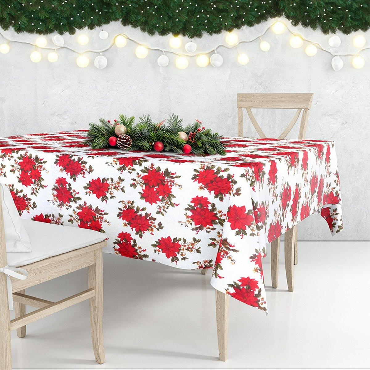 WEIHNACHTSTISCHDECKE Fleckenabweisend 180x130 cm - Weiß, Textil (180/130cm) - Excellent Houseware