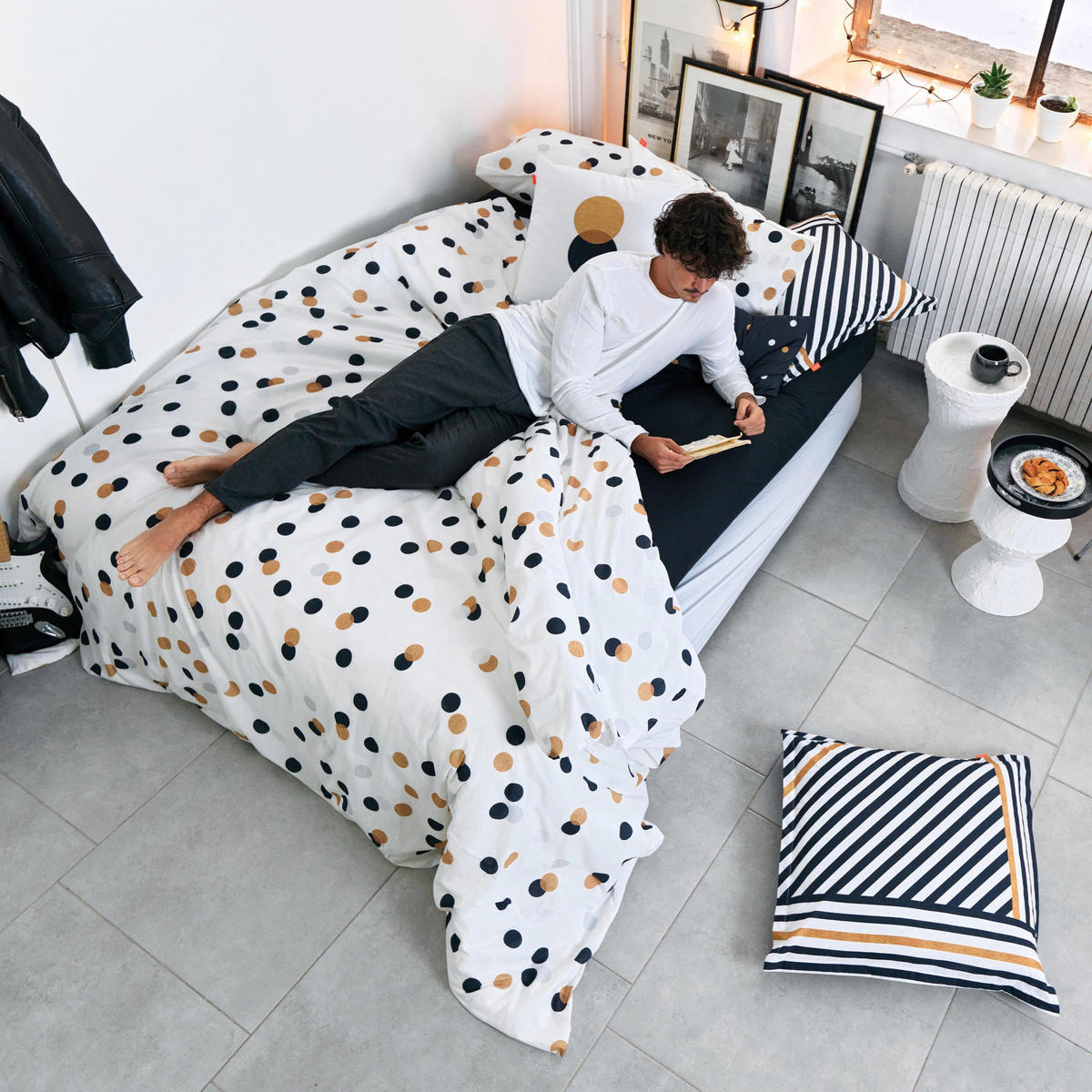 BETTBEZUG golden dots 220x220 cm (komfortgrösse) mehrfarbig - Multicolor, Textil (220/220cm) - Happy Friday