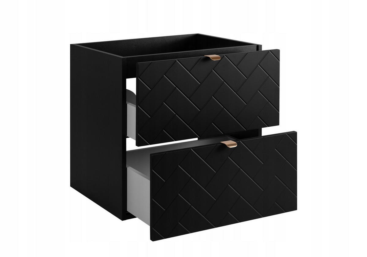 WASCHBECKUNTERSCHRANK Schwarz Matt 60/46/60 cm - Schwarz, Holzwerkstoff (60/60.7/46cm) - Rodan