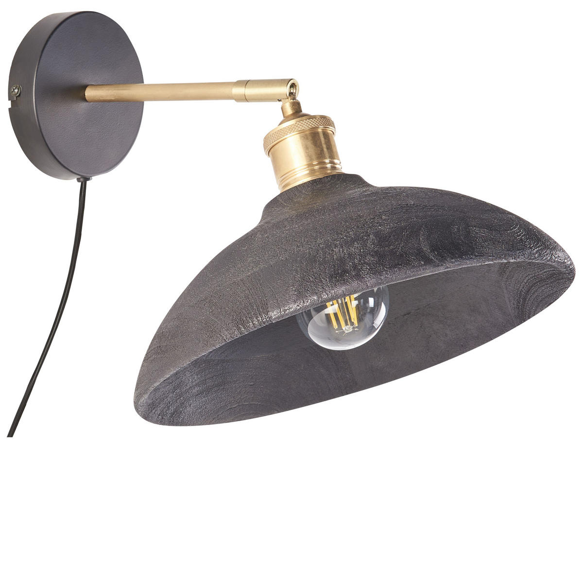 WANDLEUCHTE Yerala 33/29/27 cm - Schwarz, Holz (29/27/33cm) - Beliani