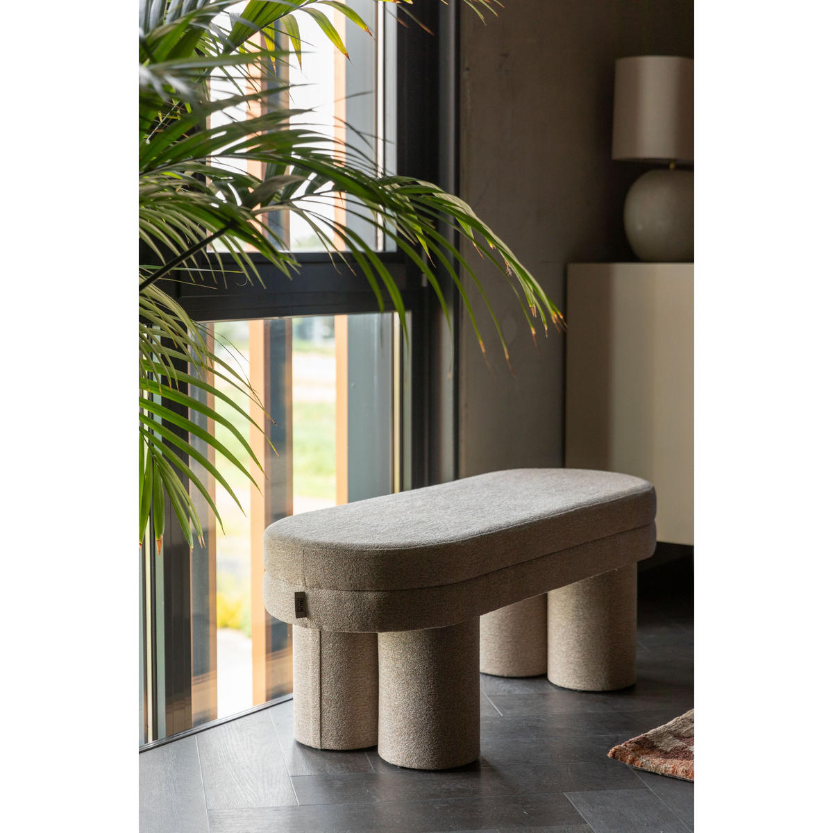 SITZBANK Fern 110x42x40 cm Beige - Beige, Kunststoff (110/42/40cm) - Dutchbone