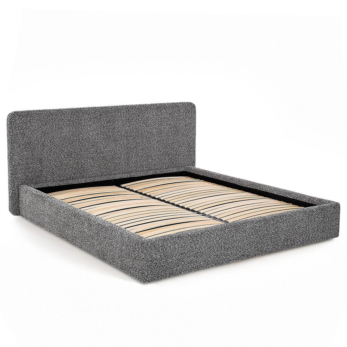 POLSTERBETT - Graubraun, Holz/Textil (140/200cm) - home24