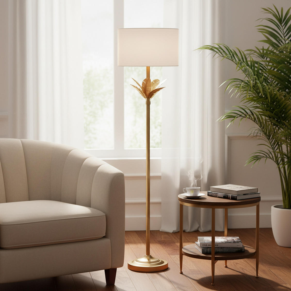 LAMPE - Multicolor, Textil/Metall (33/33/152.5cm) - Relaxdays