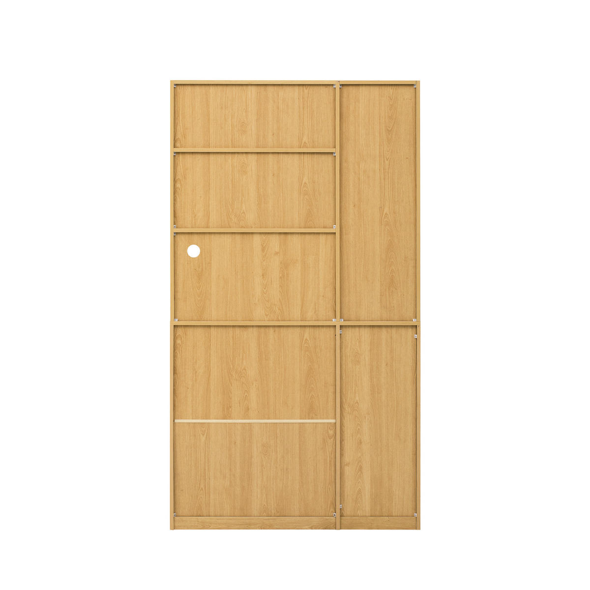 BUFFET DE-38316 98/40/177 cm mit Riffelglas und ausziehbaren Regalböden Natur - Naturfarben, Holzwerkstoff (98/177/40cm) - ComfortXL