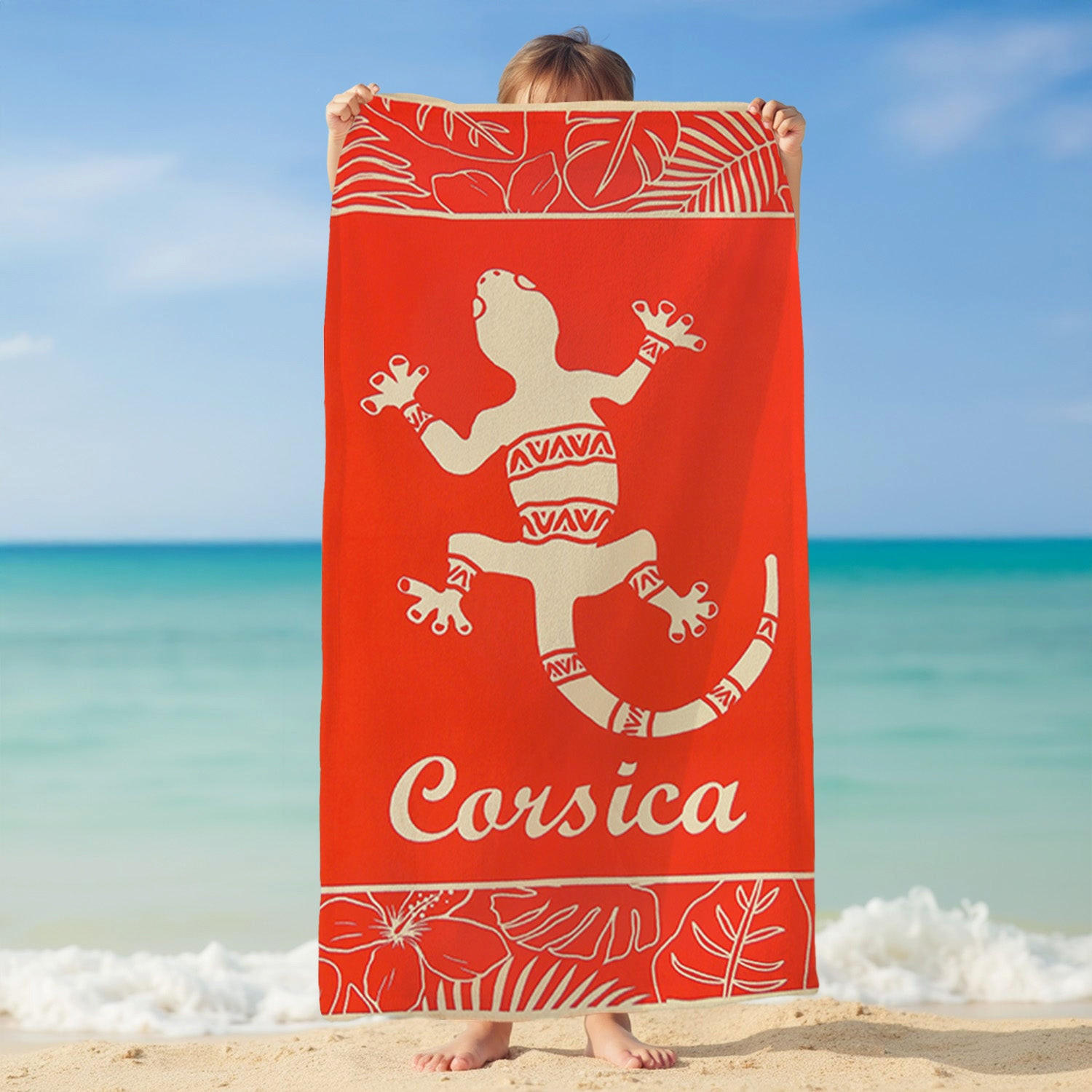 STRANDTUCH Kinder Mikrofaser Orange 70x140 250g/m² - Tuara - Orange, Textil (140/70cm) - LE COMPTOIR DE LA PLAGE