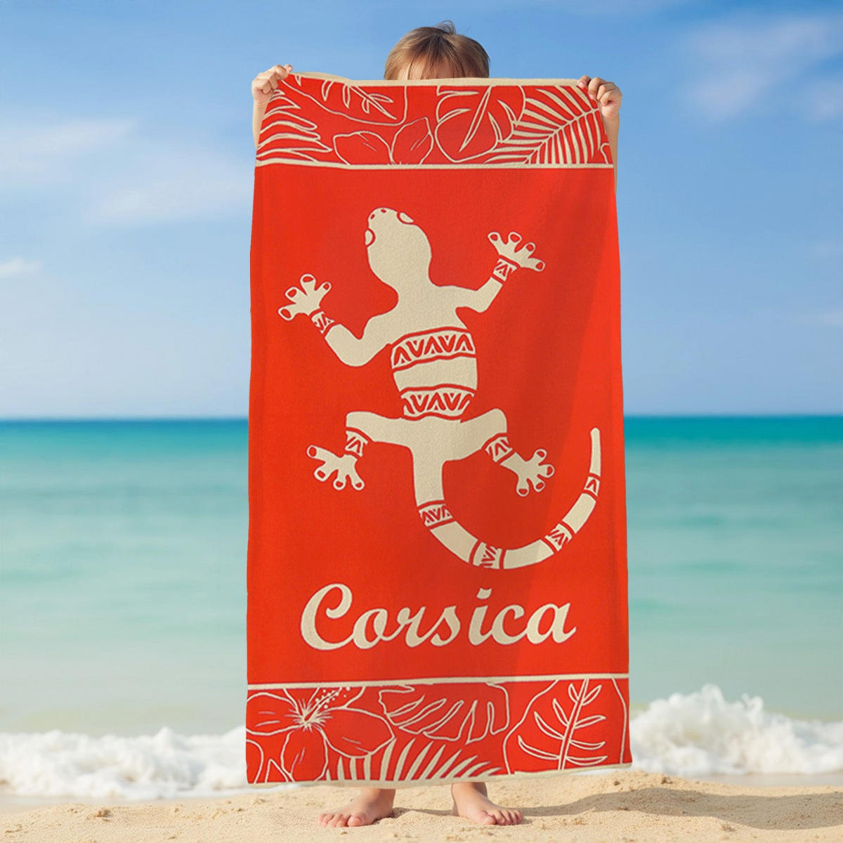 STRANDTUCH Kinder Mikrofaser Orange 70x140 250g/m² - Tuara - Orange, Textil (140/70cm) - LE COMPTOIR DE LA PLAGE