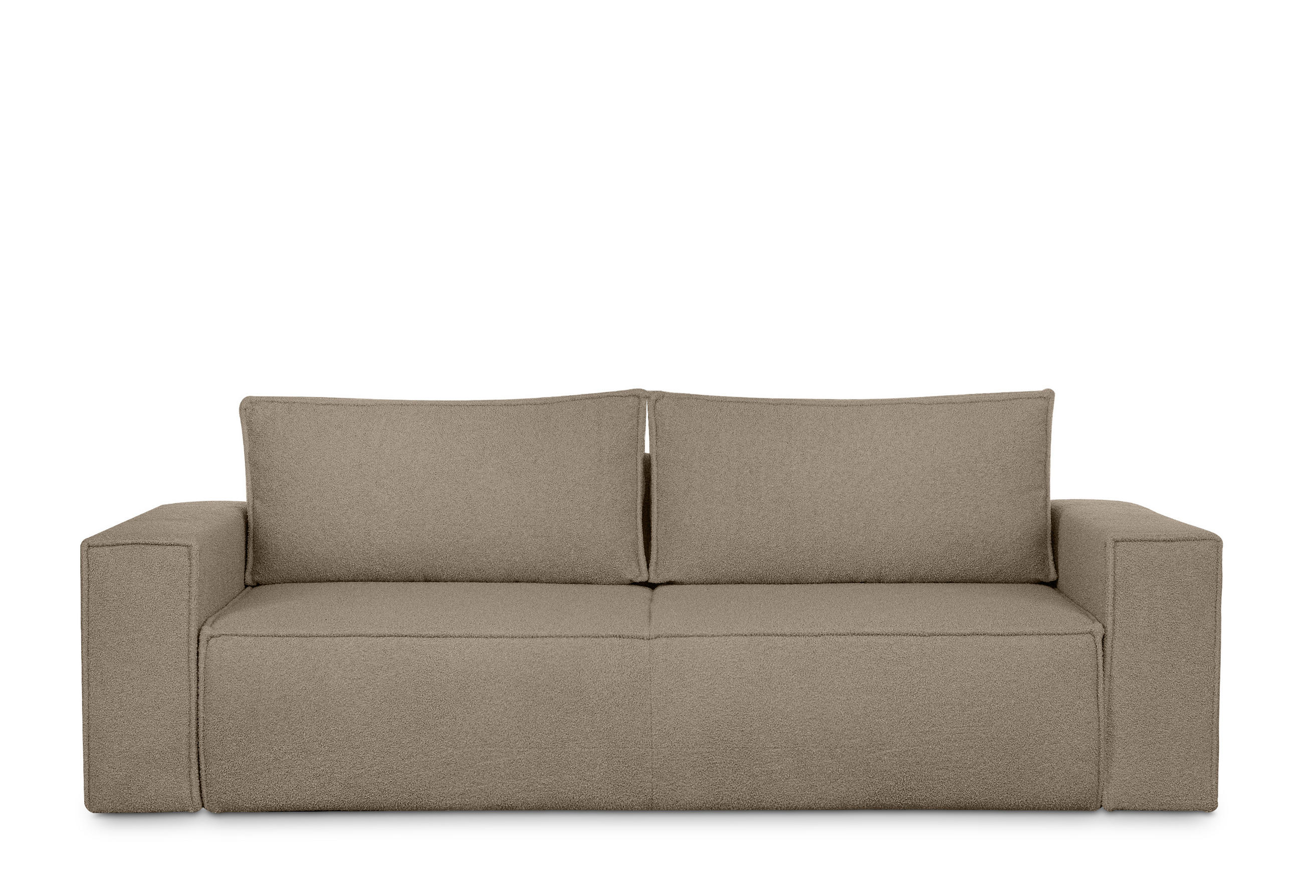 3-SITZER-SOFA NAPI II mit Schlaffunktion, dunkelbeige - Beige/Braun, Textil (244/89/101cm) - KONSIMO®