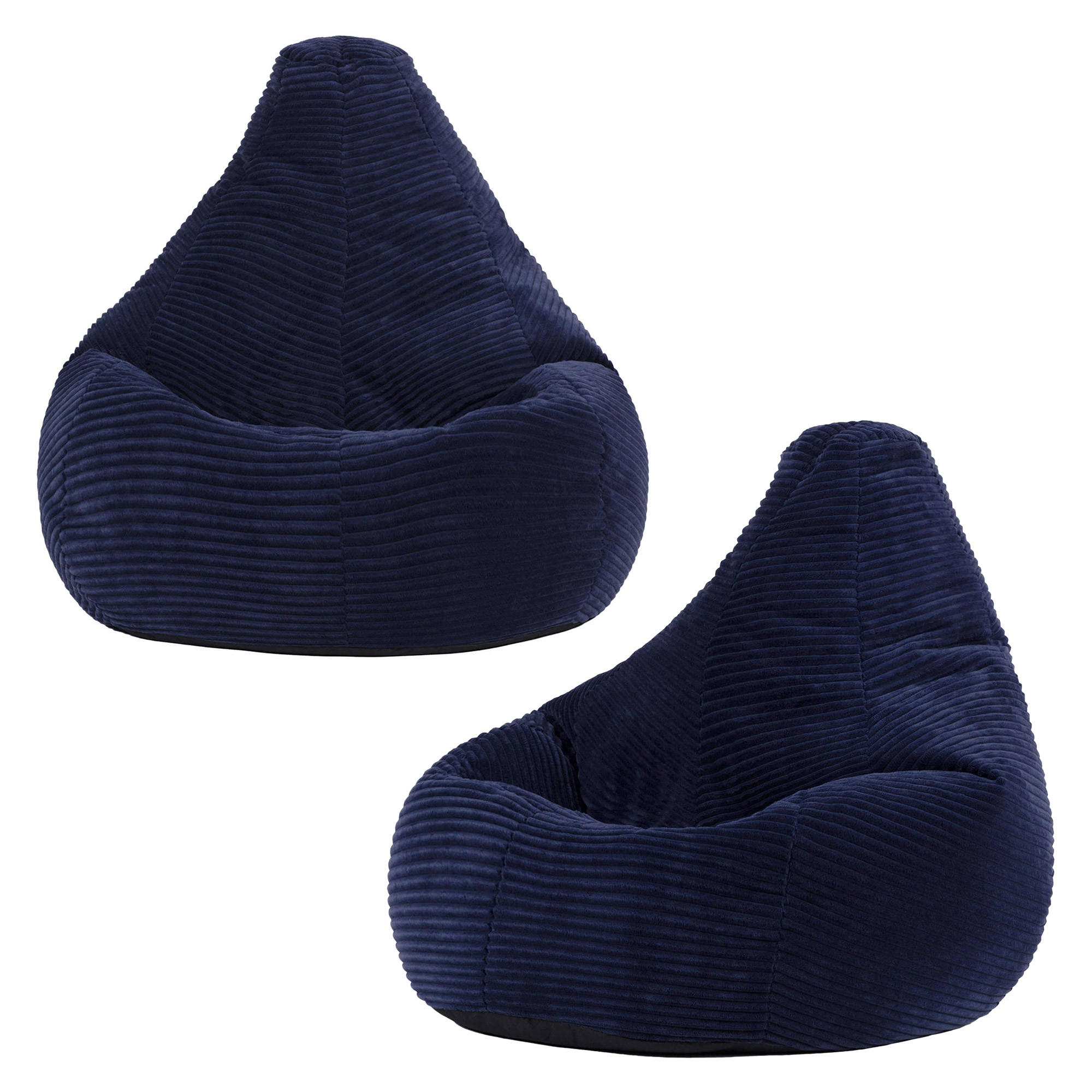 SITZSACK für Kinder Sessel aus Cord 2-tlg. - Dunkelblau, Textil (69/59/65cm) - icon