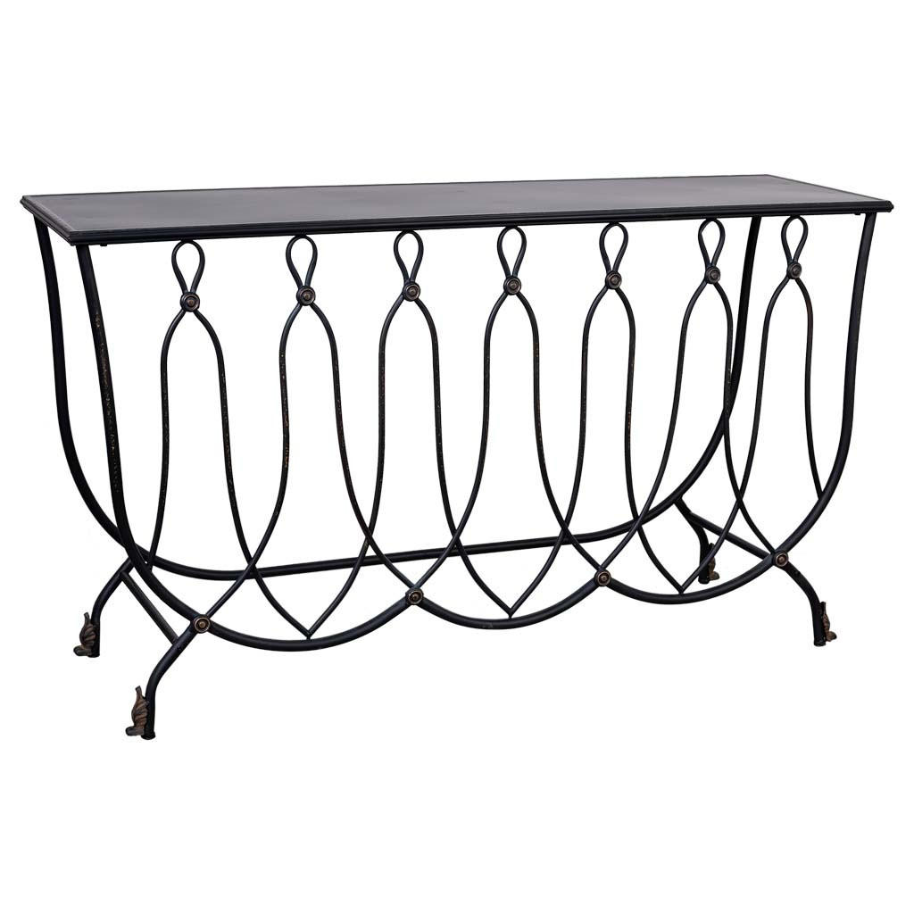 KONSOLE aus gealtertem schwarzen Metall 144x40x79 cm - Schwarz, Metall (40/144/79cm) - Wanderlust