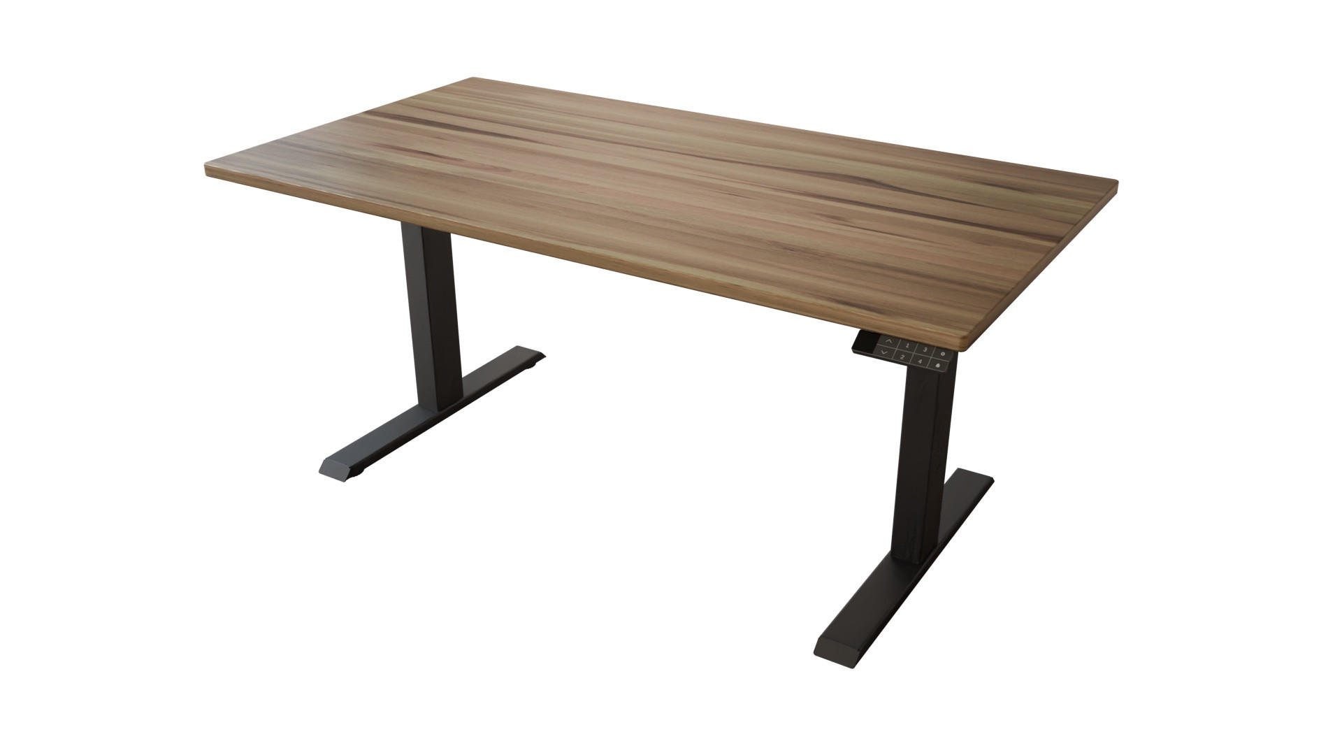 SCHREIBTISCH 150/80/65 - 130 cm elektrisch höhenverstellbar aus Kernbuche - Schwarz/Braun, Holz (80/150/65cm) - MeinMassivholz