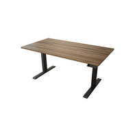 SCHREIBTISCH 150/80/65 - 130 cm elektrisch höhenverstellbar aus Kernbuche - Schwarz/Braun, Holz (80/150/65cm) - MeinMassivholz