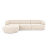 ECKSOFA links Miley aus Chenille-Stoff leichtes beige 4 Sitzplätze - Creme, Textil (156/255cm) - Micadoni