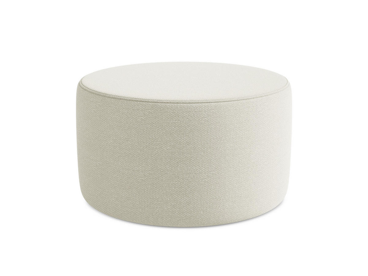 POUF Bouclé Stoff Beige - Sandfarben/Beige, Kunststoff/Textil (81/46/81cm) - Makamii