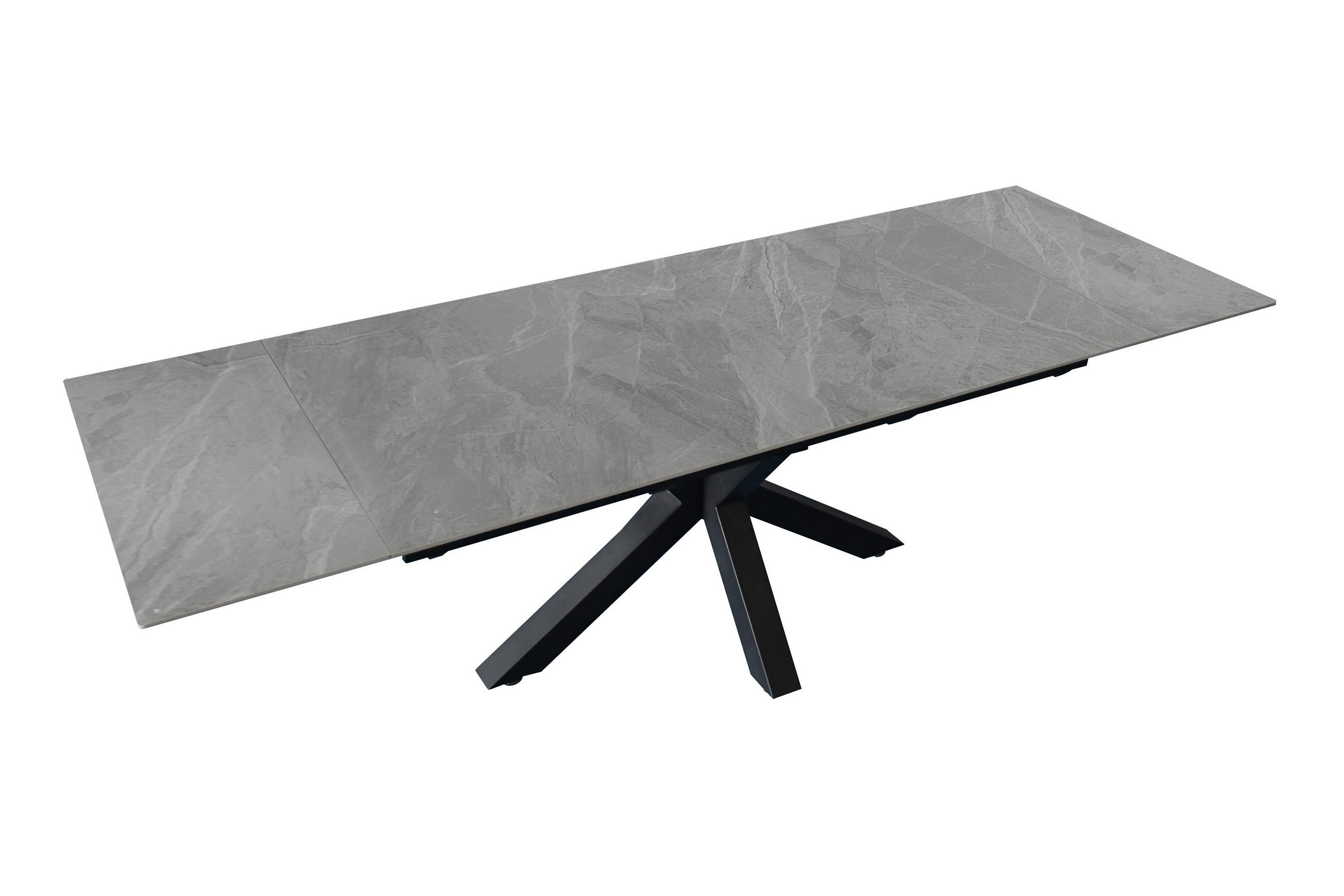 ESSTISCH MIMO - Hellgrau/Schwarz, Keramik (90/180/76cm) - SAM