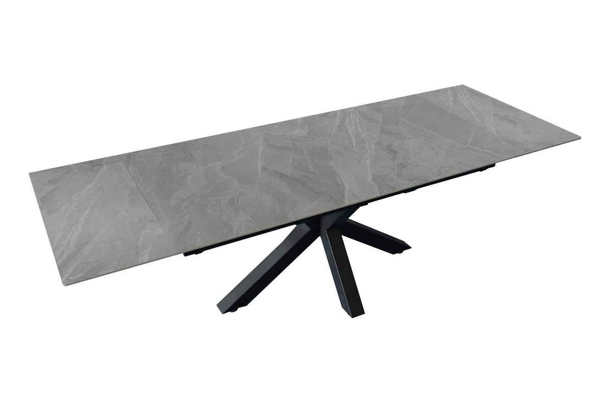 ESSTISCH MIMO - Hellgrau/Schwarz, Keramik (90/180/76cm) - SAM