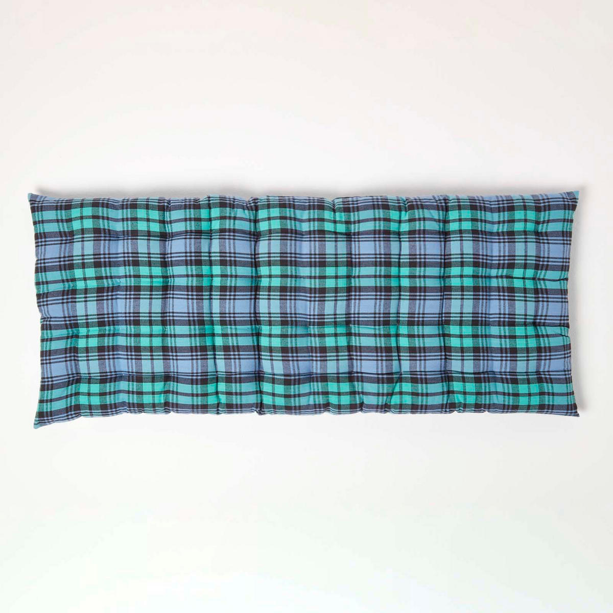 BANKAUFLAGE Blackwatch Schottenkaro 2-Sitzer - Blau, Textil (108/42/5cm) - Homescapes