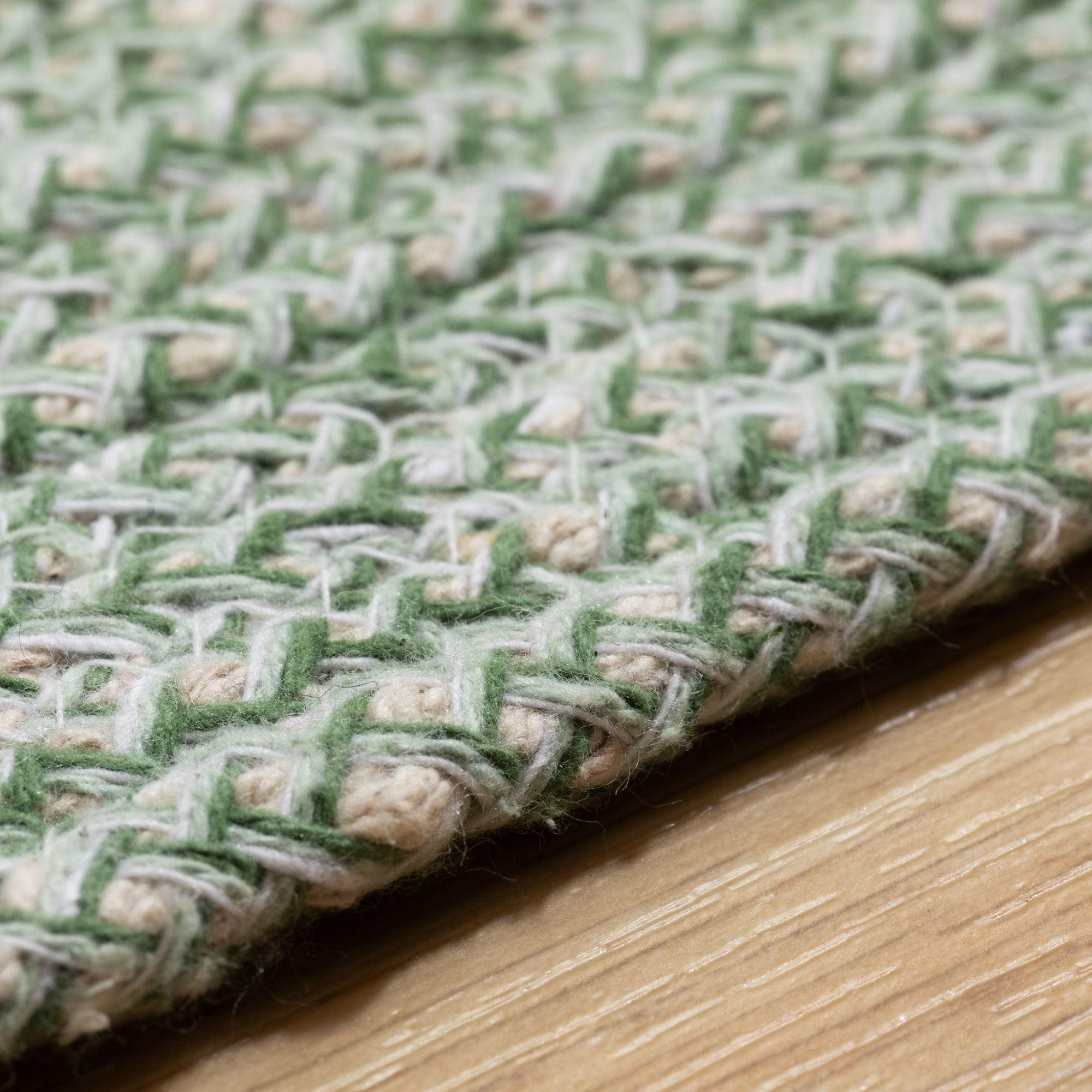 Thumbnail - Steffensmeier Handwebteppich, Grün, Naturmaterialien, Rund, 200x200 cm, für Fußbodenheizung geeignet, Teppiche & Böden, ...