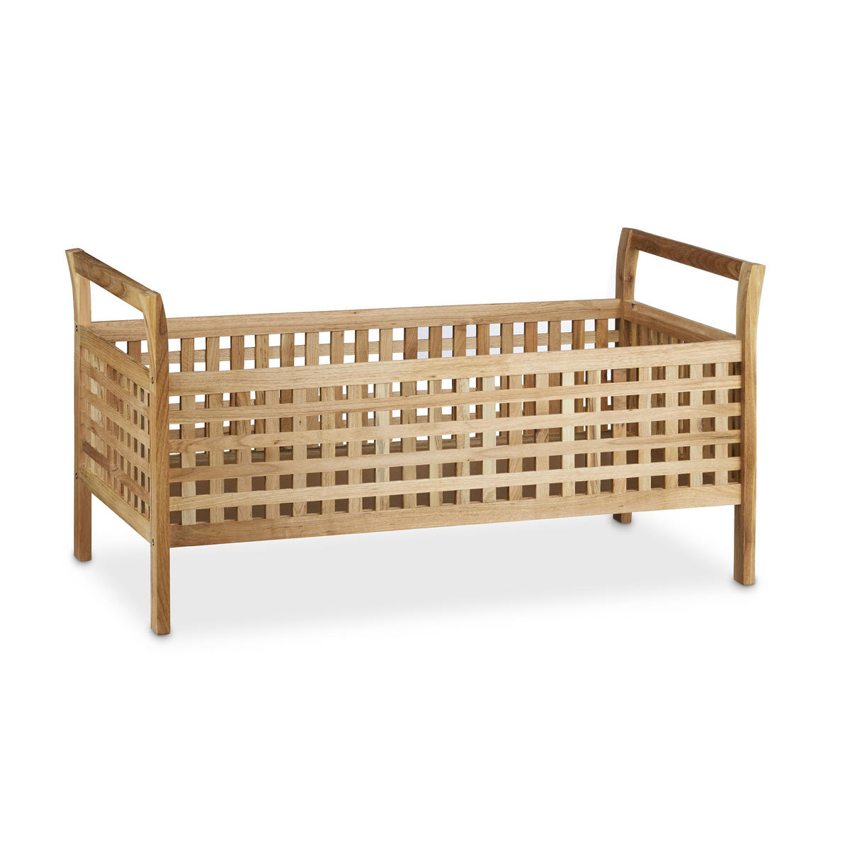 SITZBANK - Hellbraun, Holz/Textil (92.6/46.5/49cm) - Relaxdays