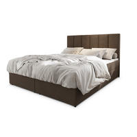 BOXBETT MERIL 180x200 cm mit Matratze und Topper - Braun - Hellbraun, Holz (180/200cm) - MASSENO