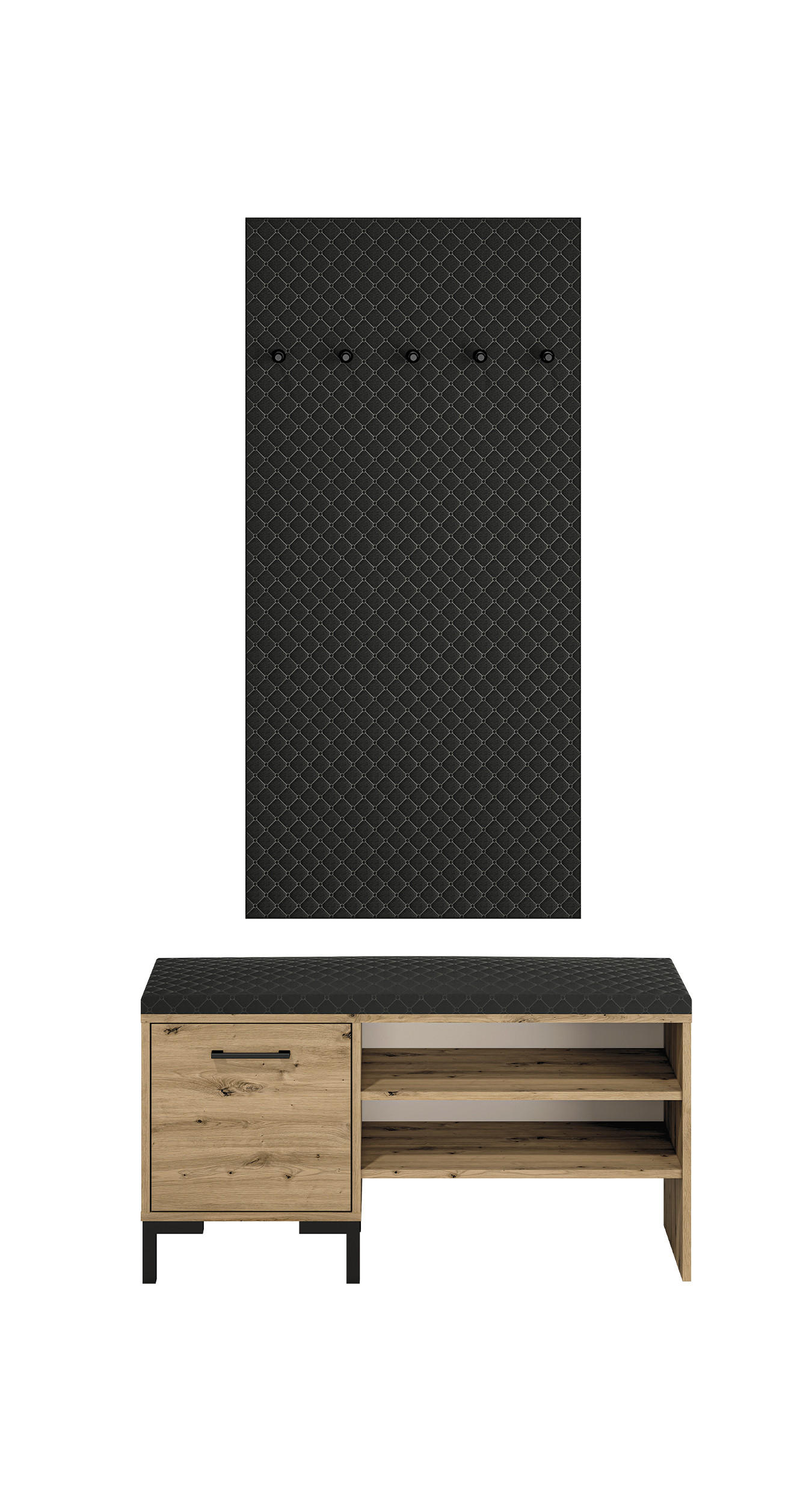 Feldmann-Wohnen Garderpbe Braun, Schwarz 105x200x34 cm